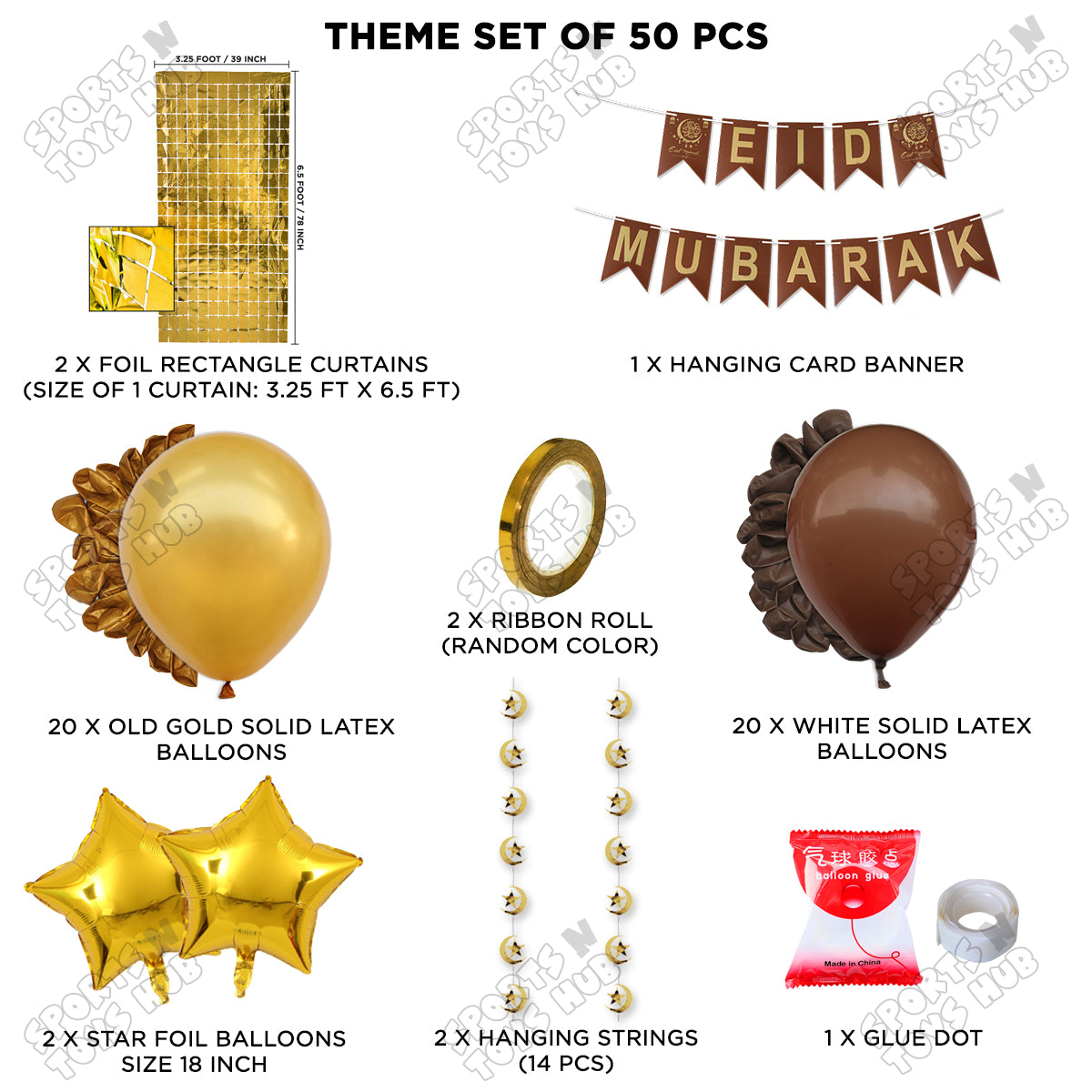 Eid Mubarak Card Banner Theme Collection - Gold & Brown
