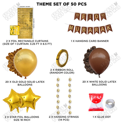 Eid Mubarak Card Banner Theme Collection - Gold & Brown