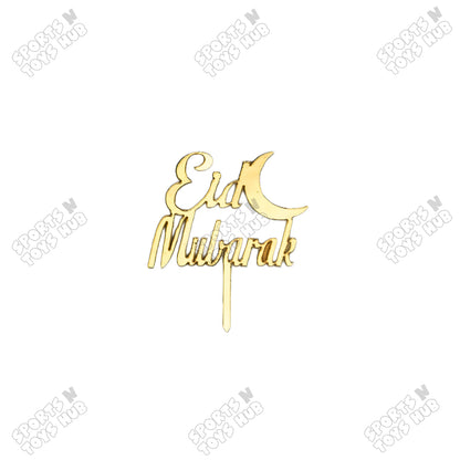 Eid Mubarak Cresent Moon Style Acrylic Sweet Topper