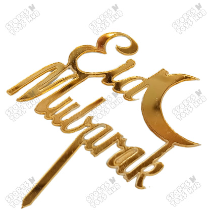Eid Mubarak Cresent Moon Style Acrylic Sweet Topper