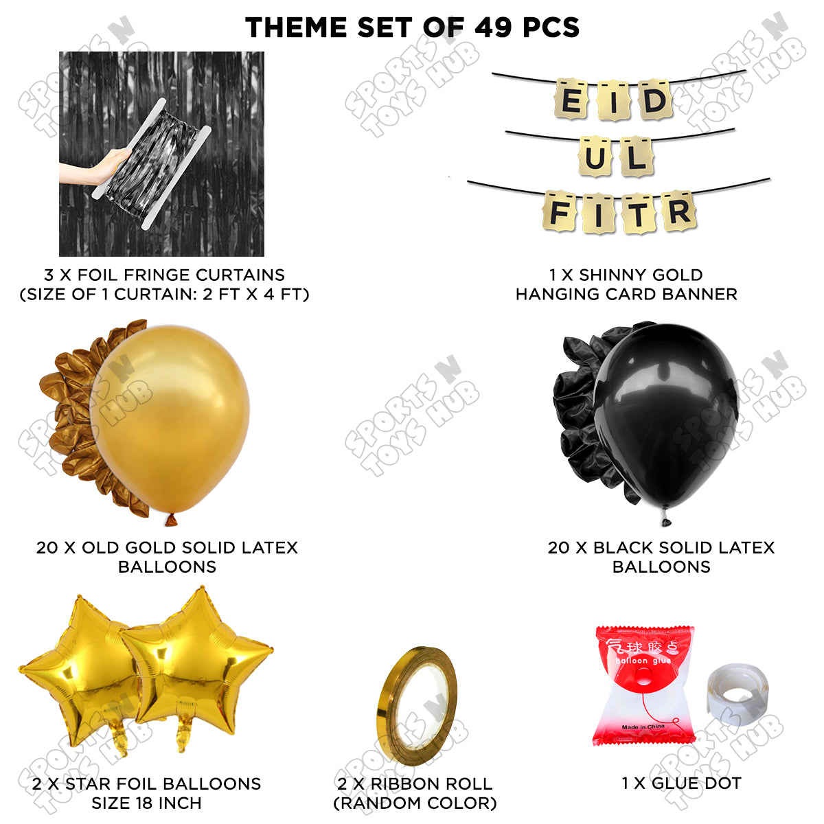 Eid Ul Fitr Shinny Gold Card Banner Theme Collection