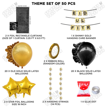 Eid Ul Fitr Shinny Gold Card Banner Theme Collection