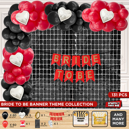 Bride To Be Card Banner Theme Collection - Red & Black