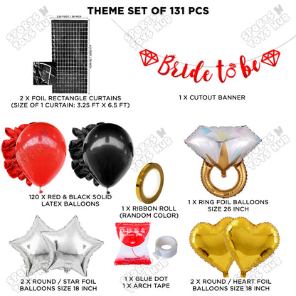 Bride To Be Cursive Banner Theme Collection - Red & Black