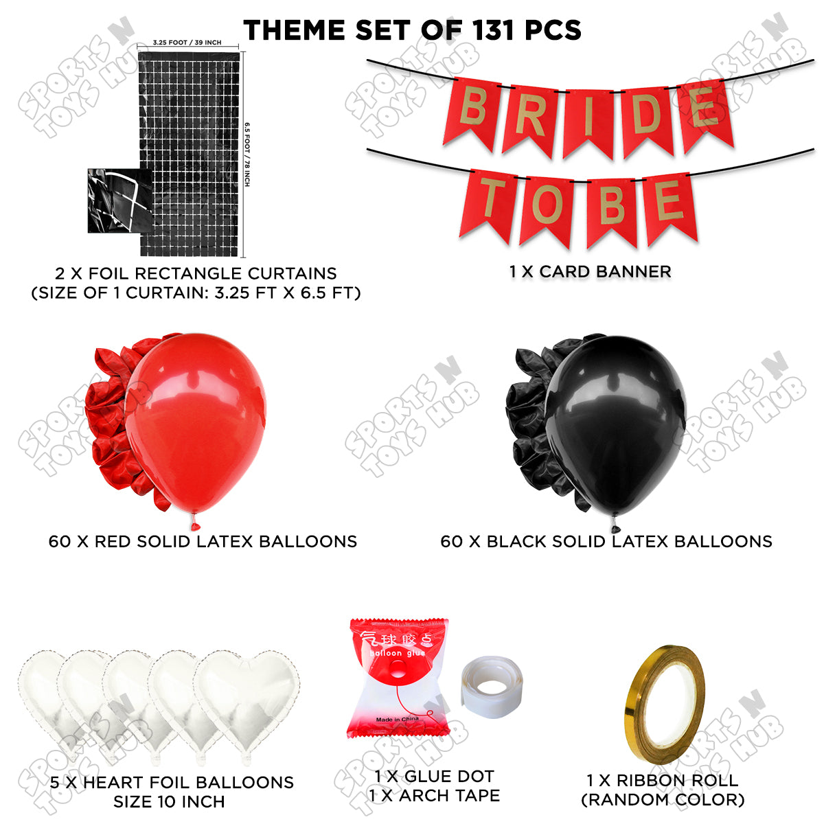 Bride To Be Card Banner Theme Collection - Red & Black