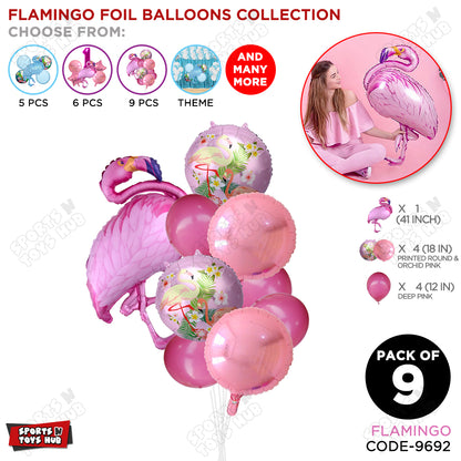 Flamingo Pack OF 9 Pink Color Foil Balloon