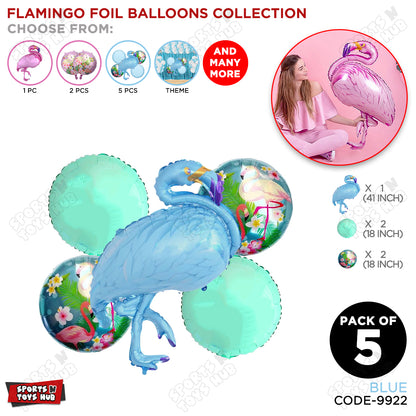 Flamingo Pack Of 5 Foil Balloon Set