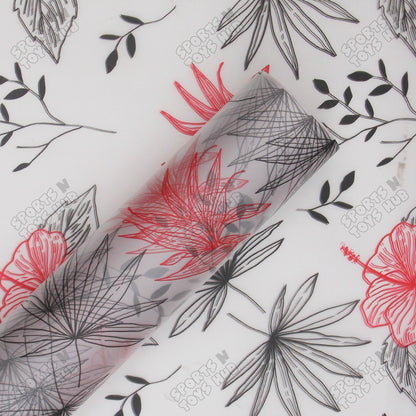 Floral Whisper Subtle Printed Transparent Translucent Florist Wrapping Sheets - 20 Sheets