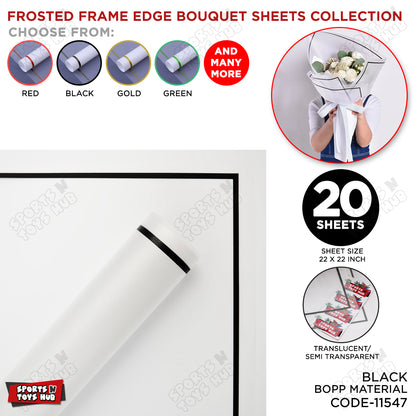Frosted Translucent Frame Edge Bouquet Flower Sheet