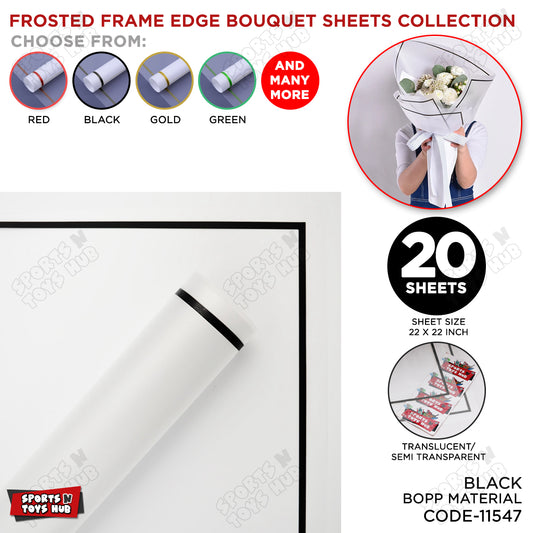Frosted Translucent Frame Edge Bouquet Flower Sheet