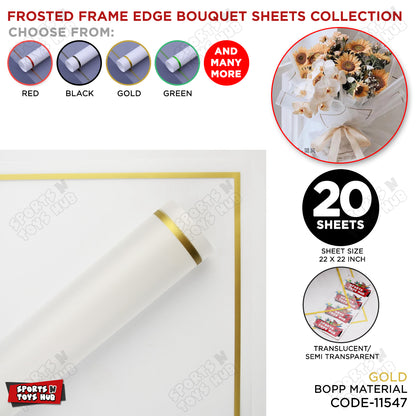 Frosted Translucent Frame Edge Bouquet Flower Sheet