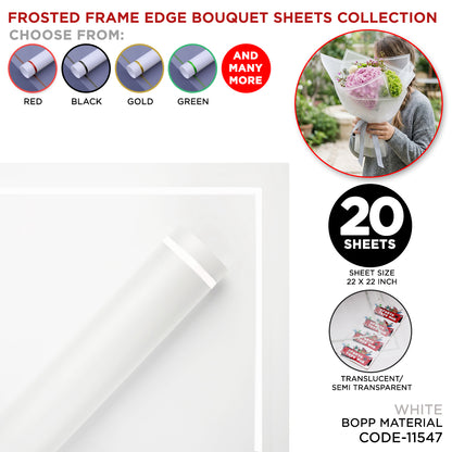 Frosted Translucent Frame Edge Bouquet Flower Sheet