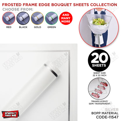 Frosted Translucent Frame Edge Bouquet Flower Sheet