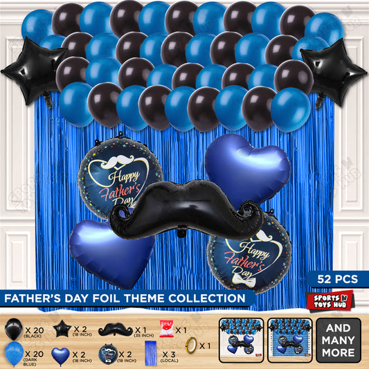 Fathers Day Foil Balloon Set Curtain Theme -  Pack Of 52