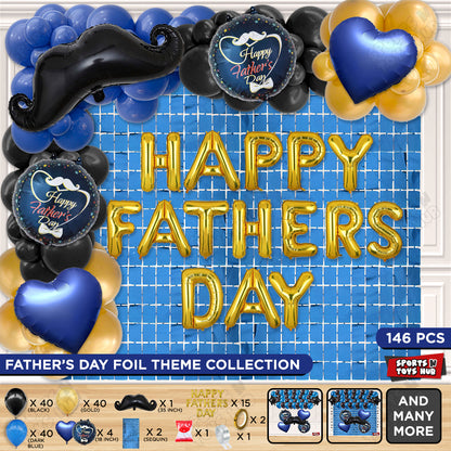 Fathers Day Foil Balloon Set Arch Theme -  Pack Of 146