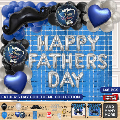 Fathers Day Foil Balloon Set Arch Theme -  Pack Of 146