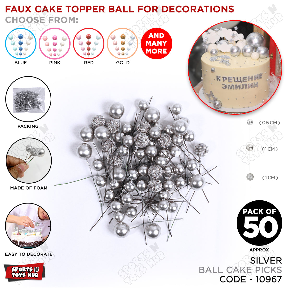 Faux Cake Decoration Balls – Decorative Foam Spheres for Cakes, Displays & Event Styling