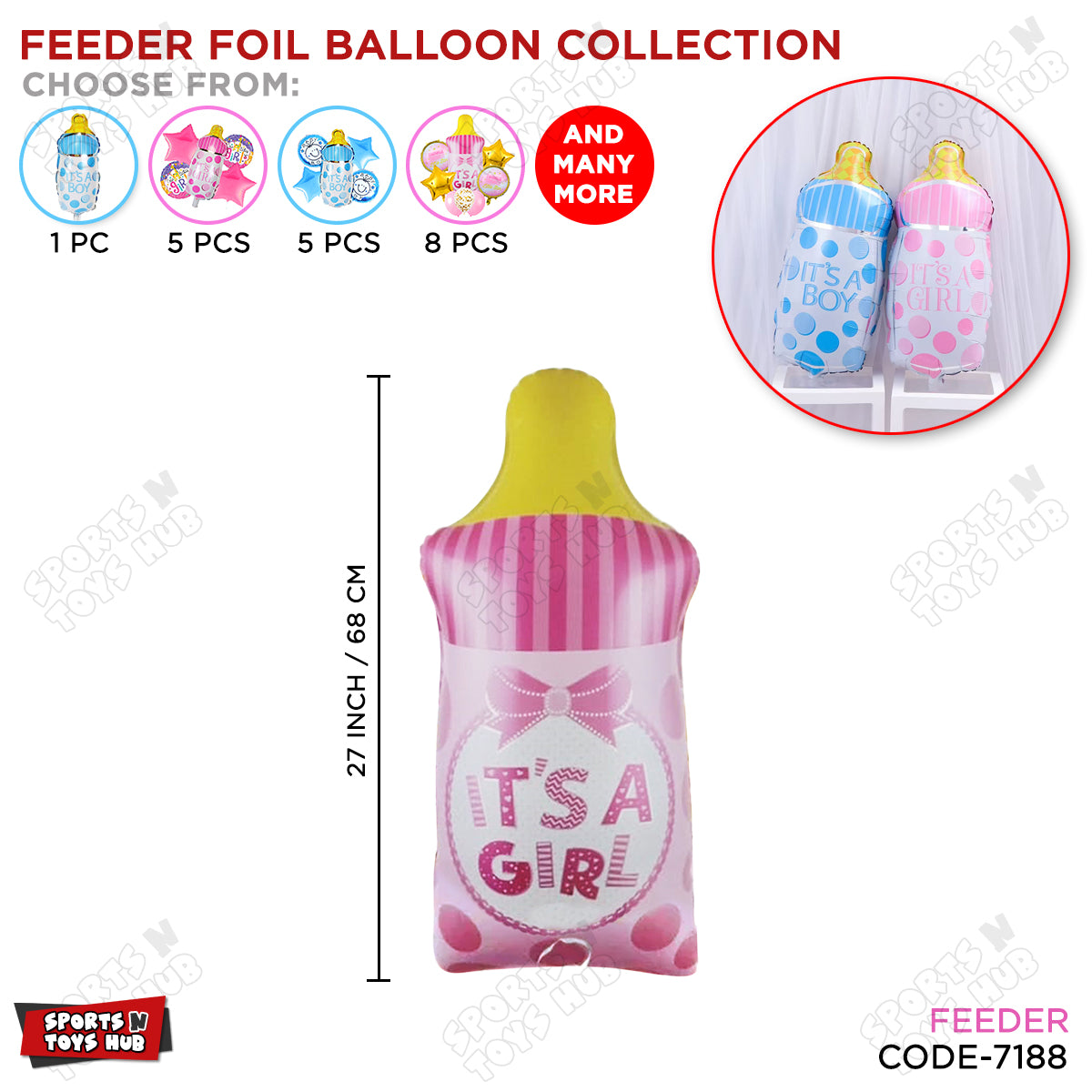 Its A Girl Feeder Foil Balloon