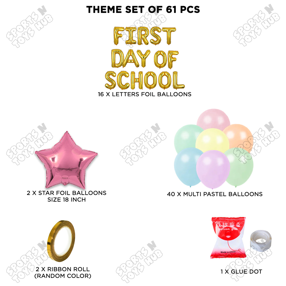 First Day Of School Foil Letters Theme Collection