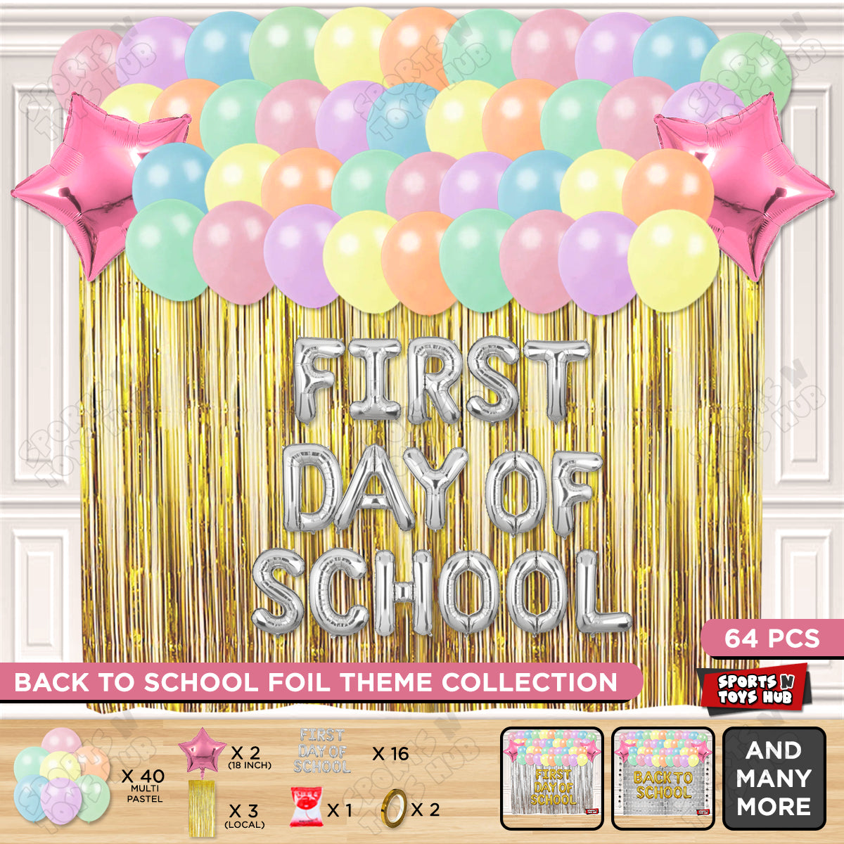 First Day Of School Foil Letters Theme Collection