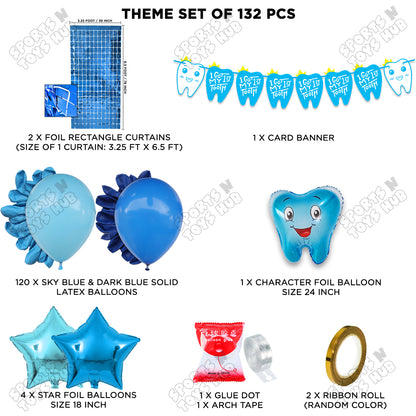 I Got My First Tooth Card Banner Arch Theme - Blue