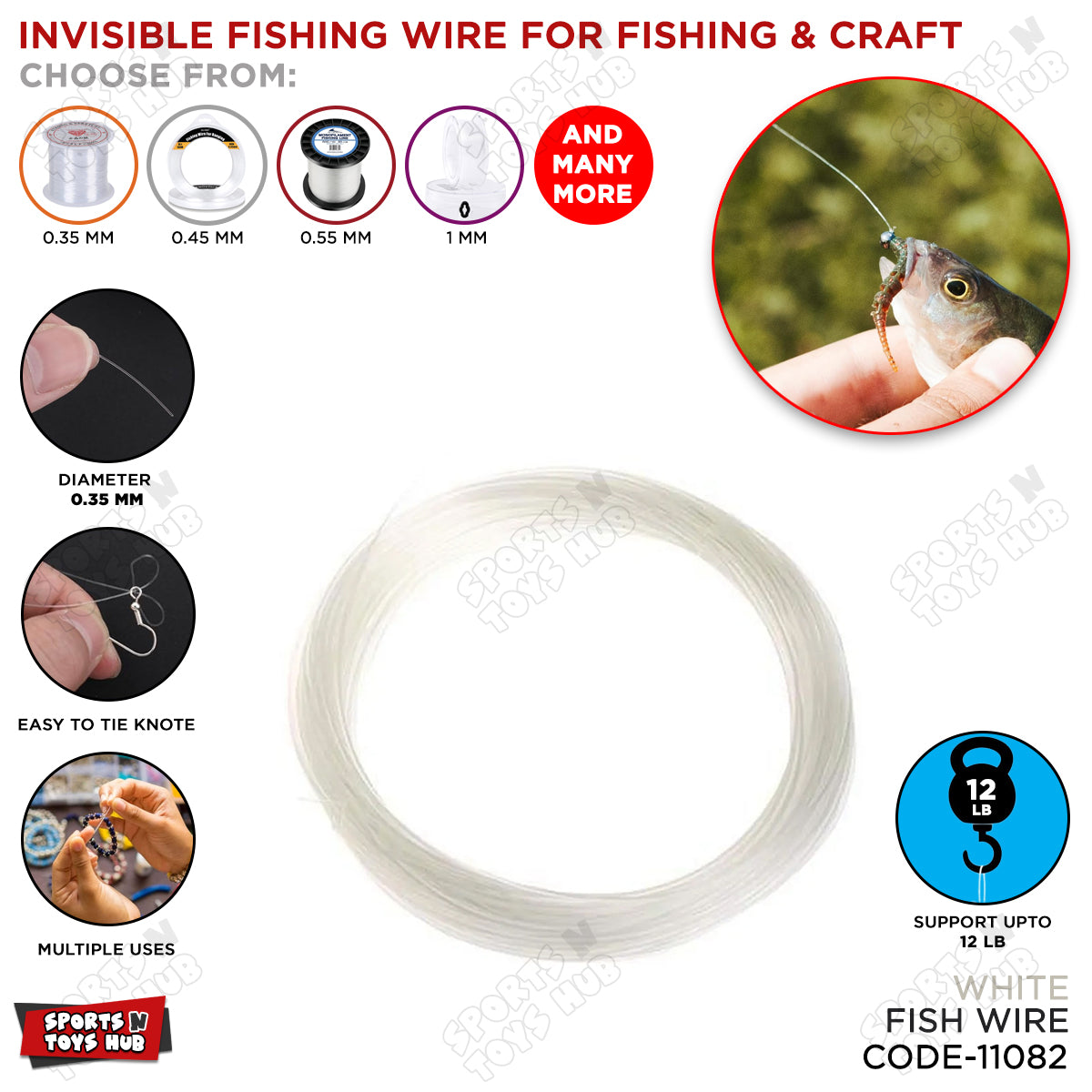Clear Nylon Fish Wire – Strong Invisible Thread for Balloon Arrangements, Floral Decoration & DIY Crafts