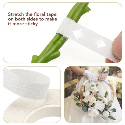 Moss Green Floral Tape 1.2cm x 25 Yards – Premium Florist Stem Wrap Tape for Fresh Flowers, Bouquet Wrapping, Wedding Bouquets, Artificial Flowers & DIY Floral Crafts