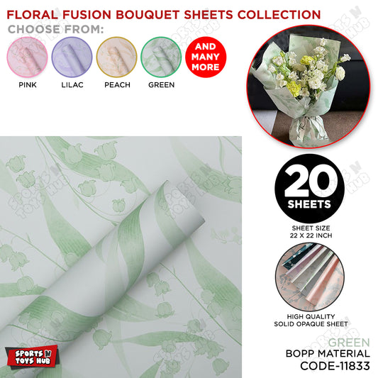 Floral Fusion Solid Opaque Sheets – Premium Bouquet Wrapping Paper for Flowers, Gift Packaging & Event Decoration