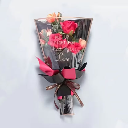 ”Put Up a Fight for What You Love” Printed Flower Sleeves & Pouch Bags Collection – Inspirational Floral Bouquet Wrapping Bags for Flower Packaging