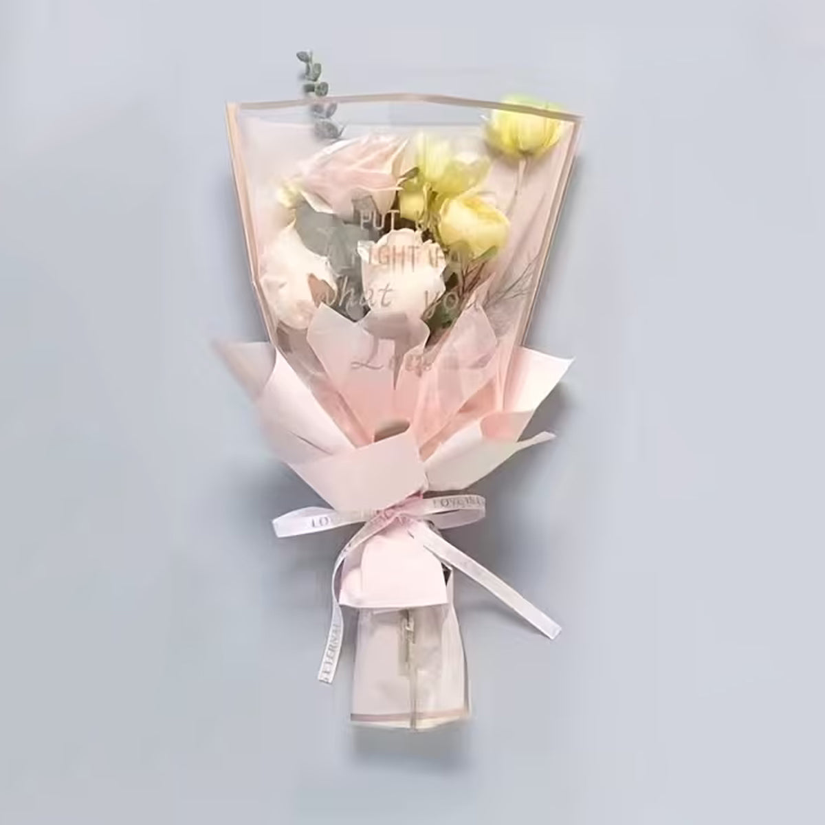 ”Put Up a Fight for What You Love” Printed Flower Sleeves & Pouch Bags Collection – Inspirational Floral Bouquet Wrapping Bags for Flower Packaging