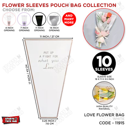 ”Put Up a Fight for What You Love” Printed Flower Sleeves & Pouch Bags Collection – Inspirational Floral Bouquet Wrapping Bags for Flower Packaging