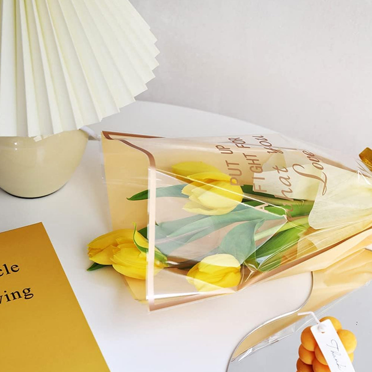 ”Put Up a Fight for What You Love” Printed Flower Sleeves & Pouch Bags Collection – Inspirational Floral Bouquet Wrapping Bags for Flower Packaging