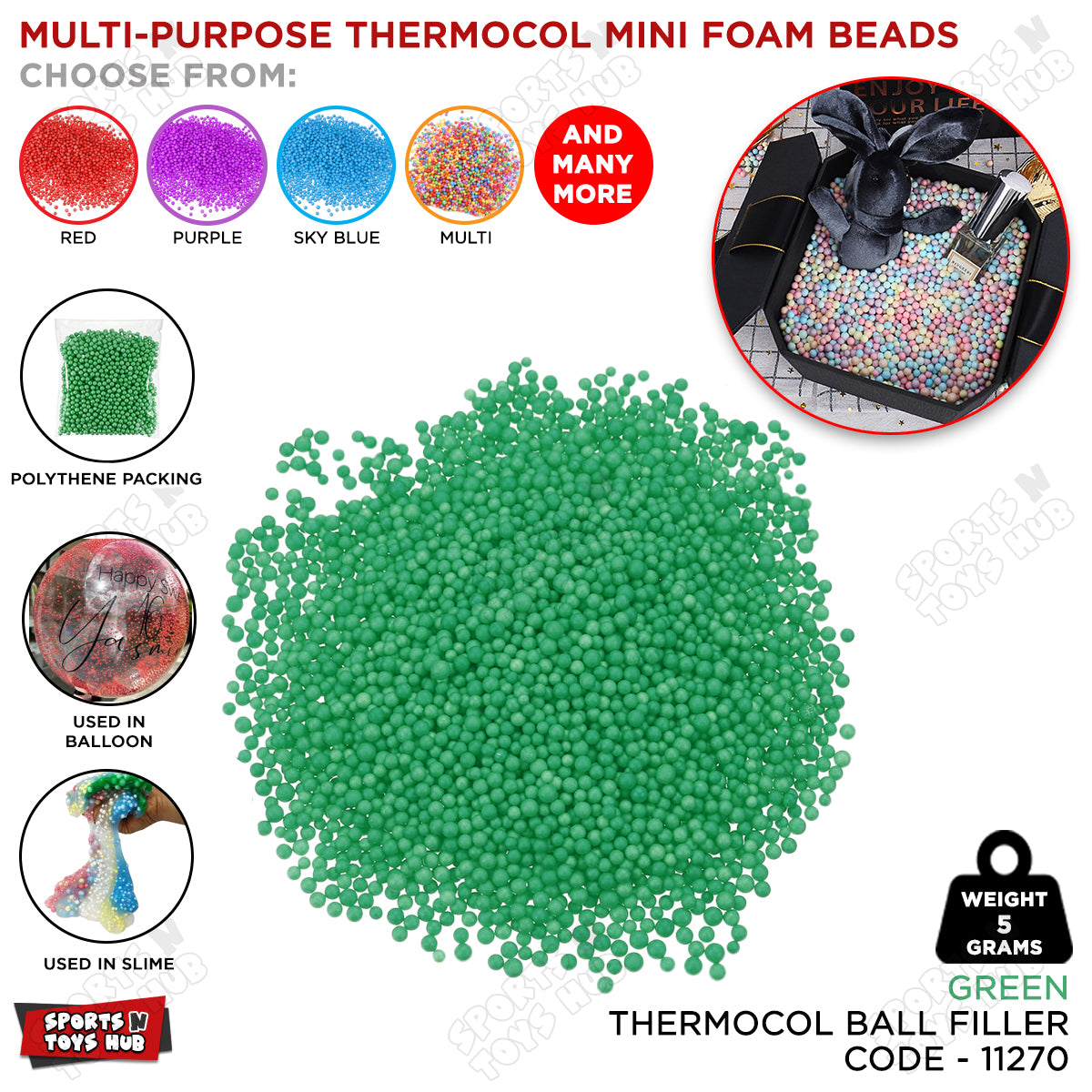 Multi-Purpose Thermocol Mini Foam Beads Collection