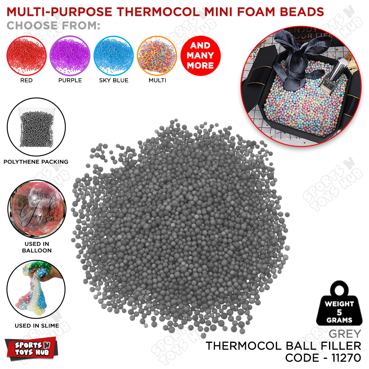 Multi-Purpose Thermocol Mini Foam Beads Collection