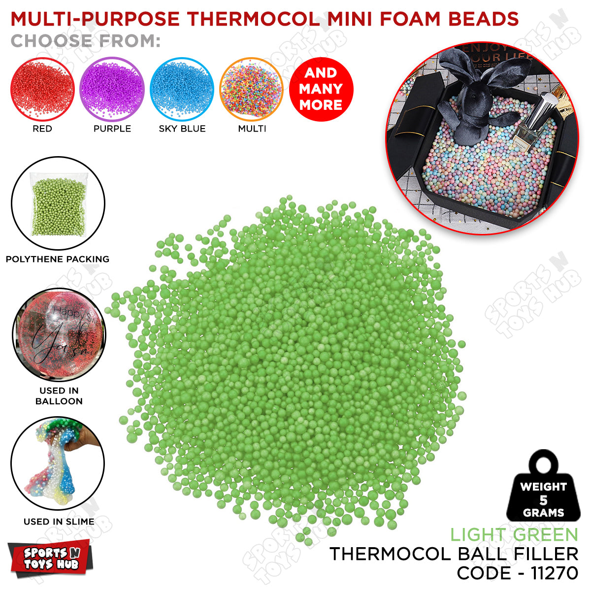Multi-Purpose Thermocol Mini Foam Beads Collection