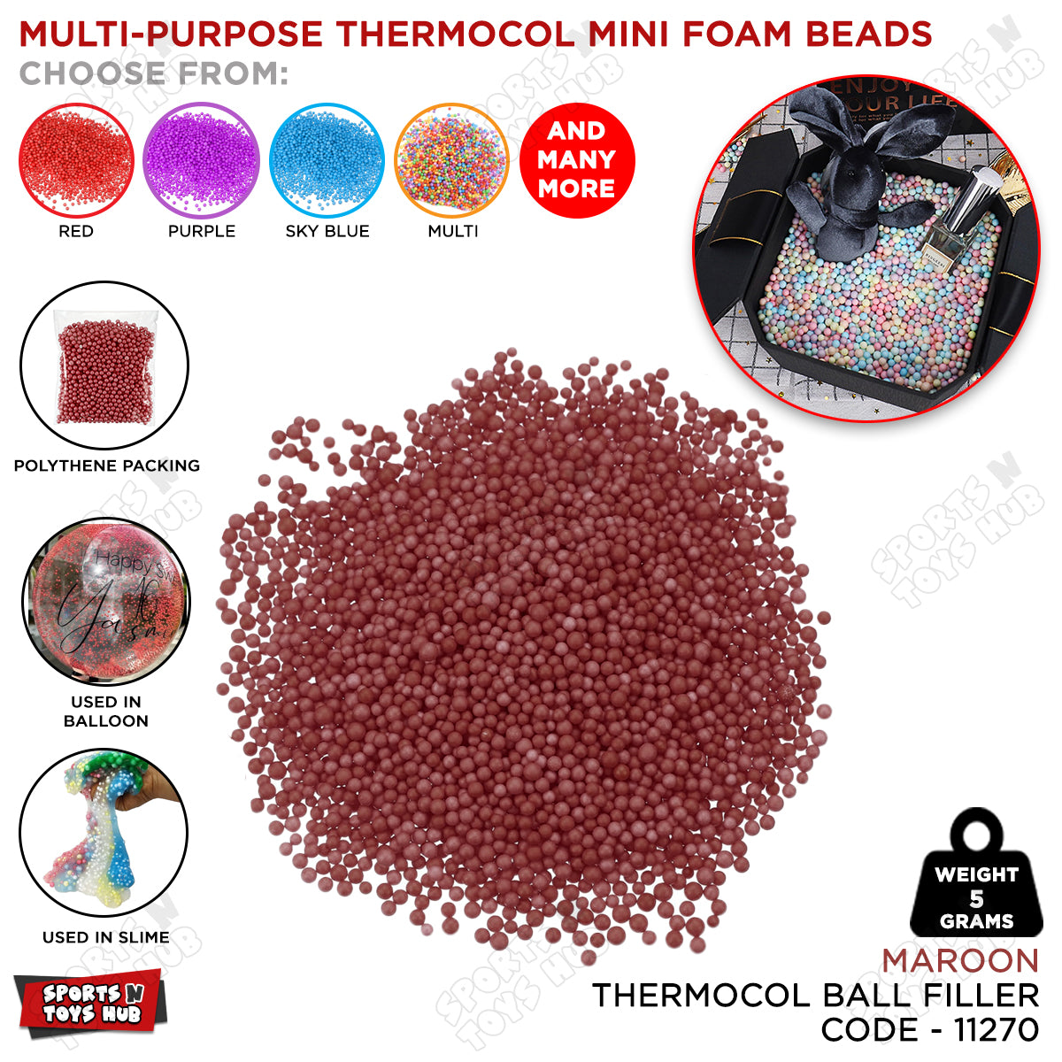 Multi-Purpose Thermocol Mini Foam Beads Collection