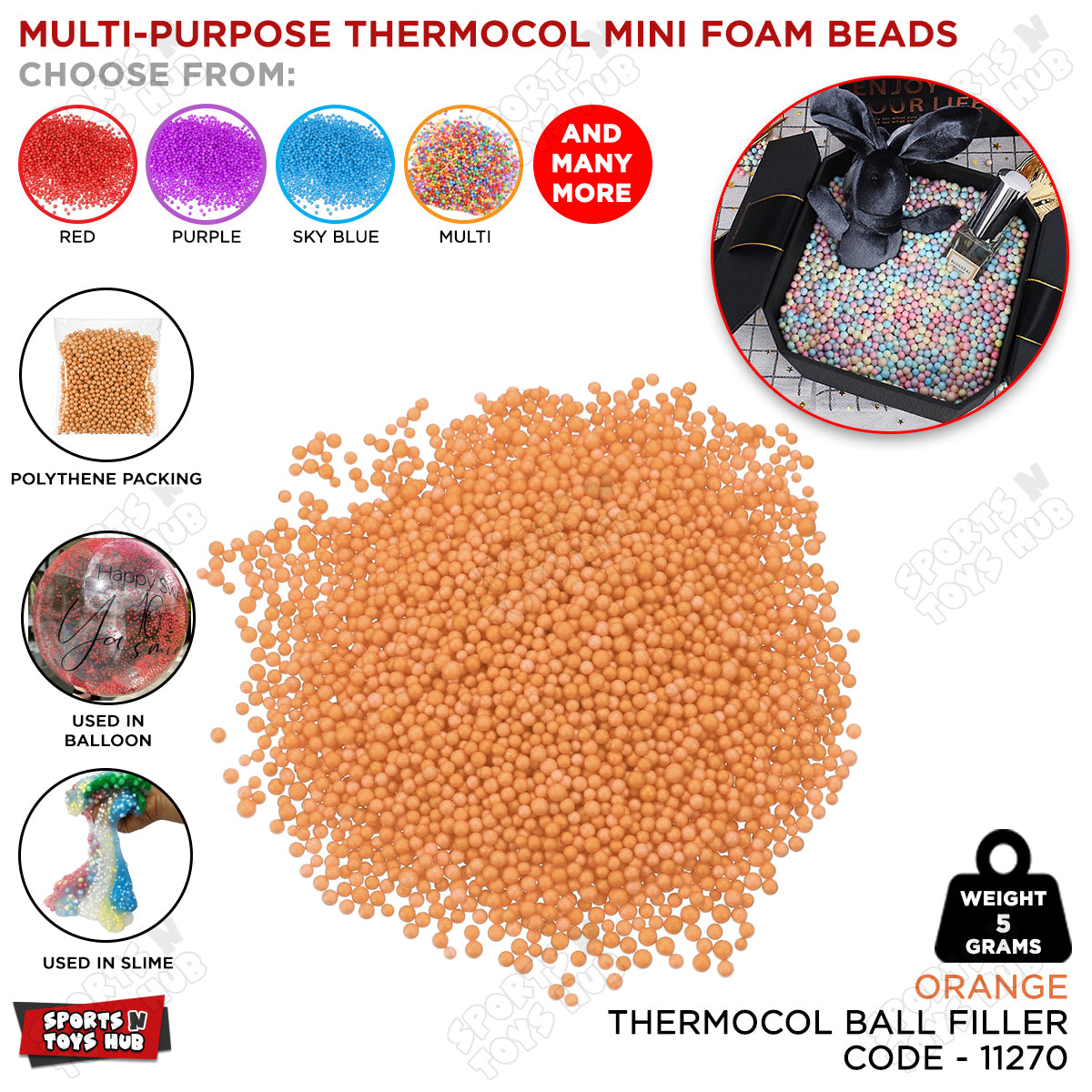 Multi-Purpose Thermocol Mini Foam Beads Collection