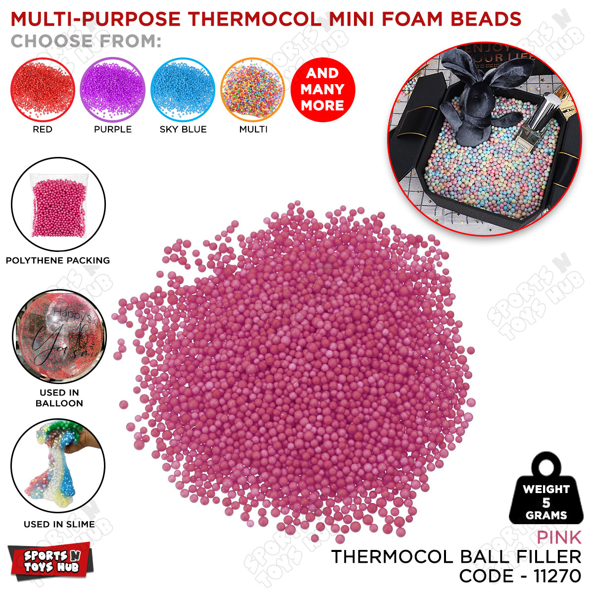 Multi-Purpose Thermocol Mini Foam Beads Collection