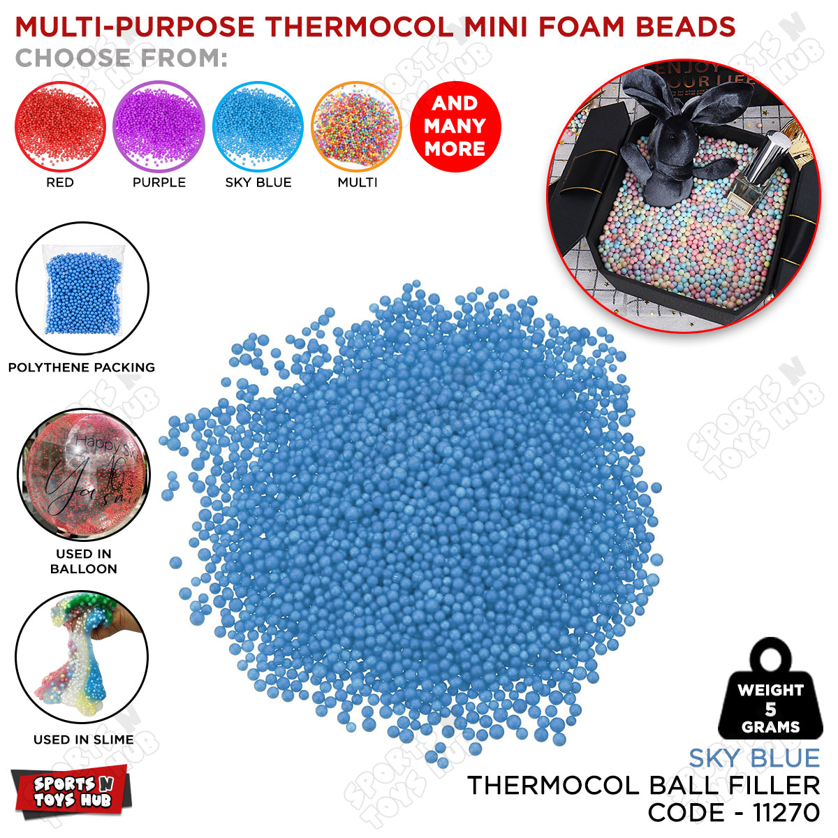 Multi-Purpose Thermocol Mini Foam Beads Collection
