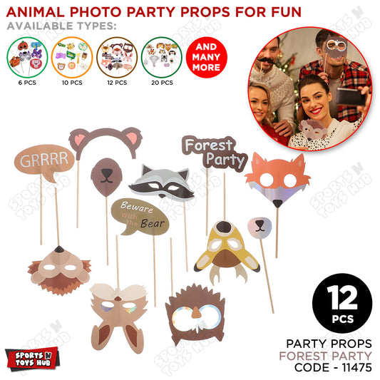Forest Animal Photo Props - 12 Pcs