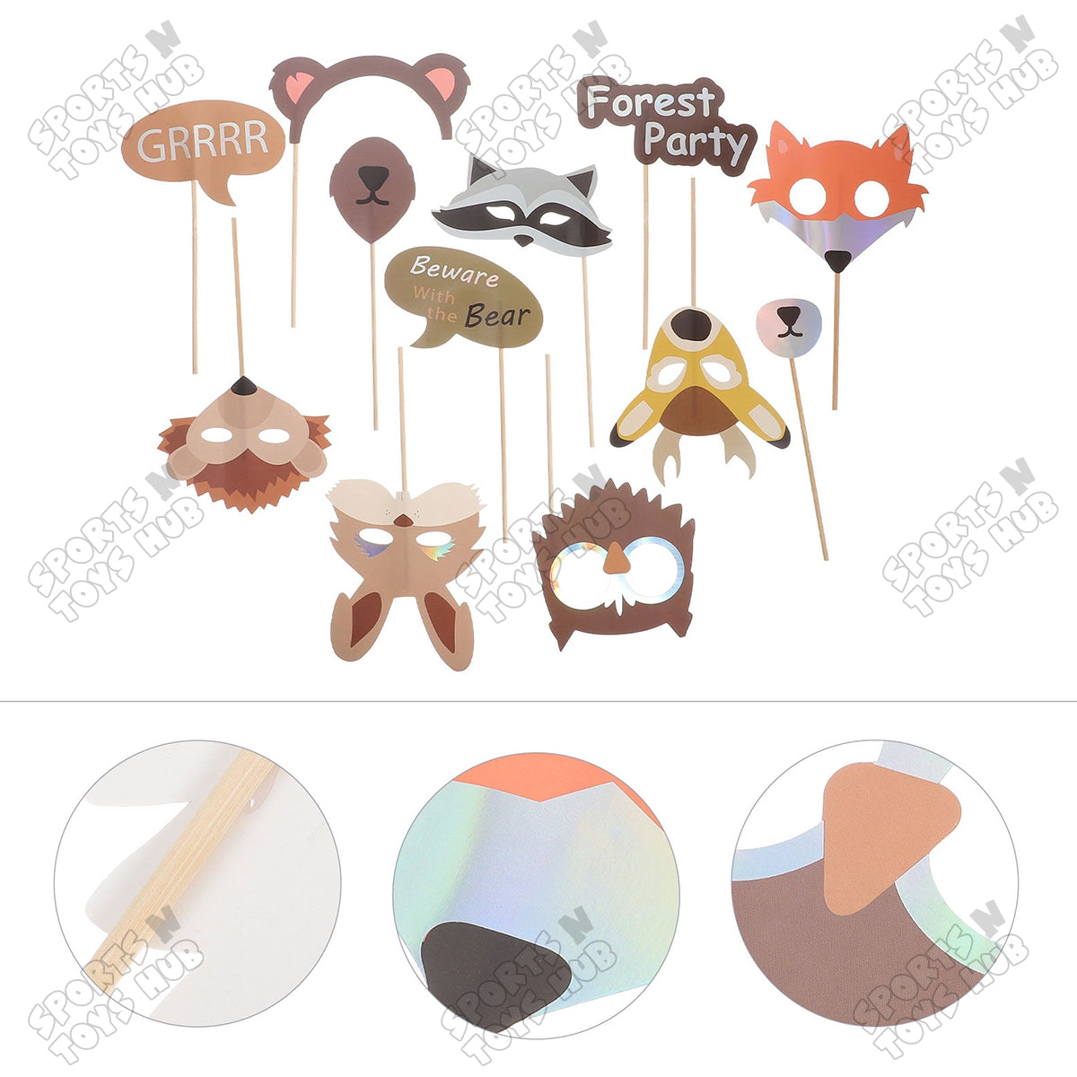 Forest Animal Photo Props - 12 Pcs
