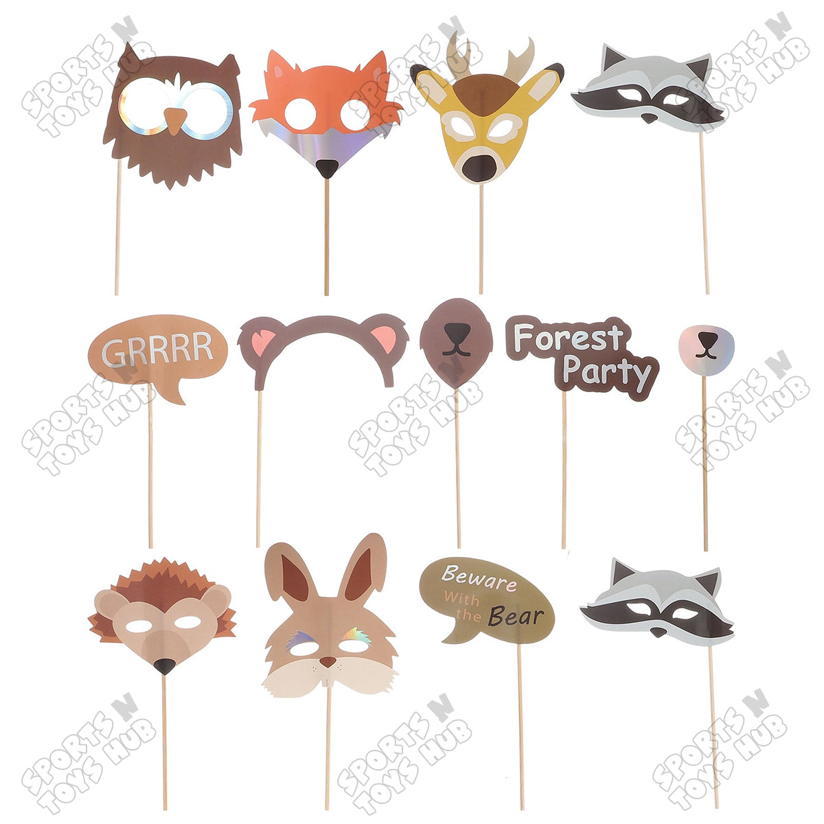 Forest Animal Photo Props - 12 Pcs