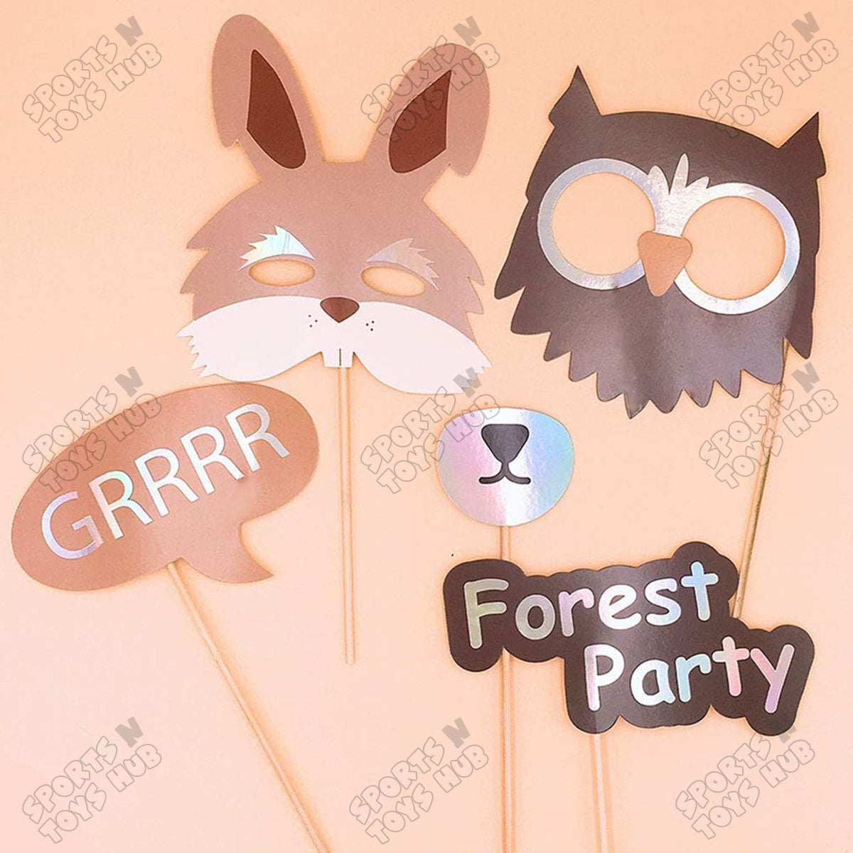 Forest Animal Photo Props - 12 Pcs