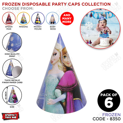 Fr0zen Cartoons Characters Caps - 6 Pcs
