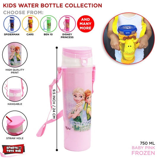 Kids Cartoon Caracter Print Water Bottles with Straps