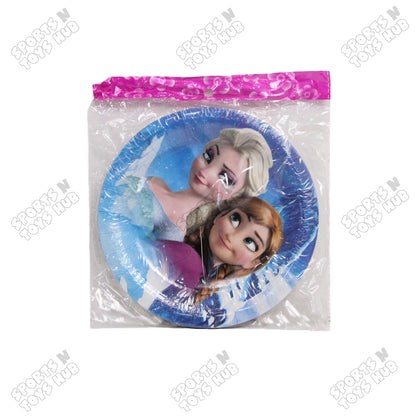 Printed Cartoon Character Frozen Disposable Plates - Pack Of 10
