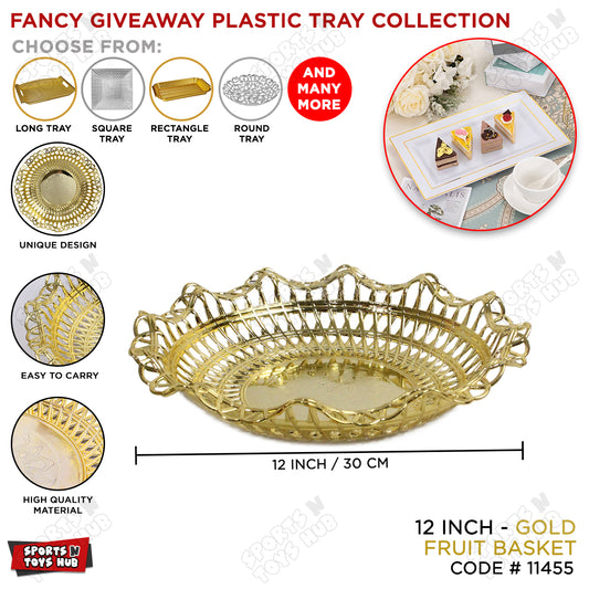 Golden Decorative Basket Tray