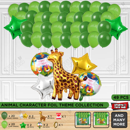 Giraffe Jungle Safari Foil Balloon Set Theme