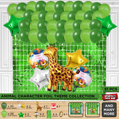 Giraffe Jungle Safari Foil Balloon Set Theme