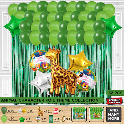 Giraffe Jungle Safari Foil Balloon Set Theme